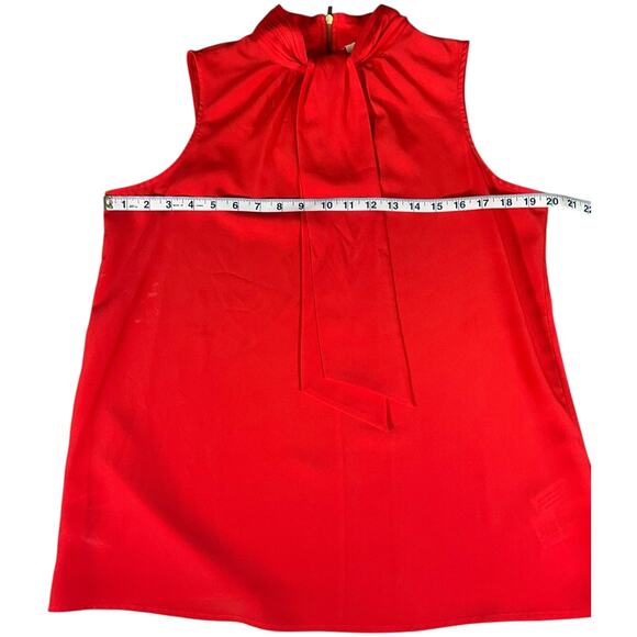 Michael Kors Women's Burnt Orange & Gold Sleeveless High Neck Bow Tie Size Large - Picture 5 of 11